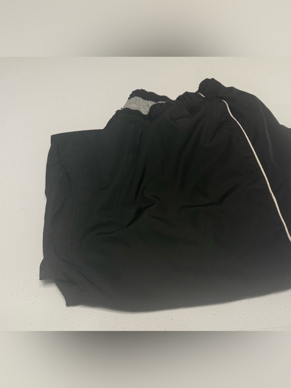 Reebok Black Jogger Pants with White Piping